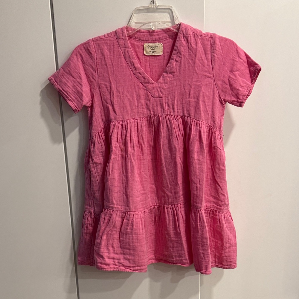 Vibrant Pink Kids Casual Dress